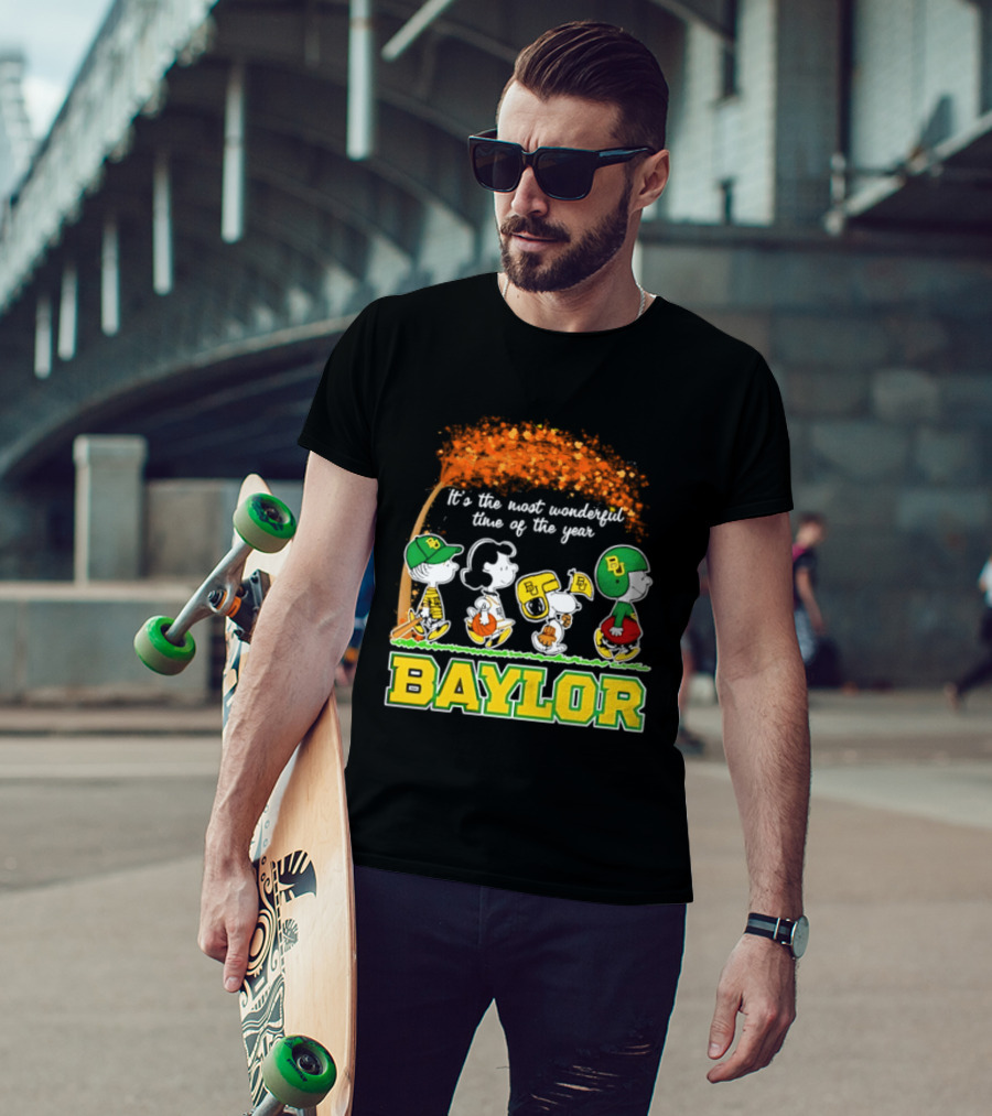 Baylor Bears Peanuts It's The Most Wonderful Time Of The Year Halloween 2026 Charlie Brown Snoopy Woodstock T-Shirt
