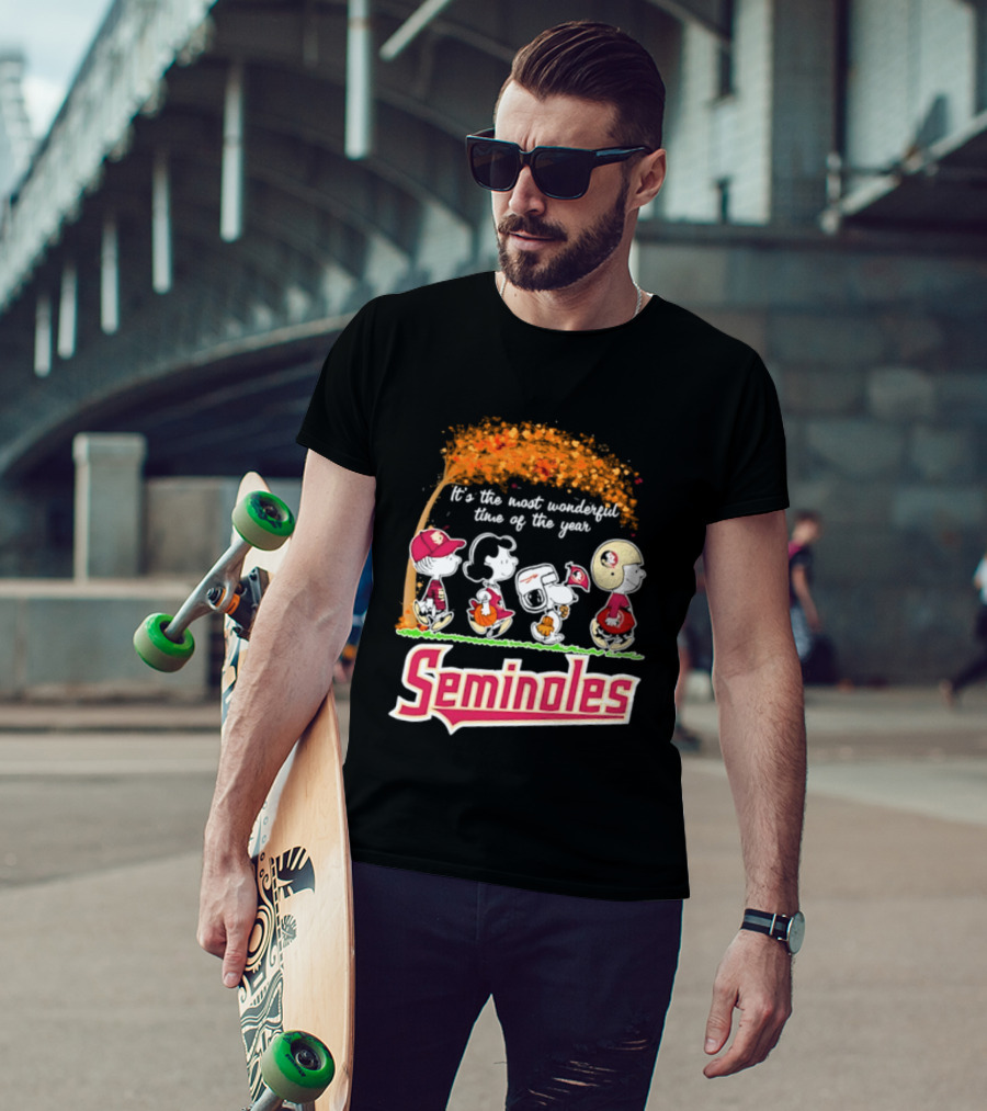 Florida State Seminoles Peanuts Halloween 2026 It's The Most Wonderful Time Of The Year T-Shirt