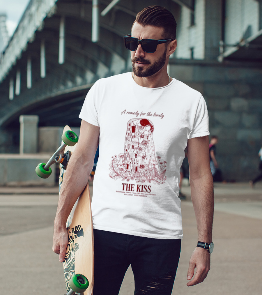 A Remedy For The Lonely The Kiss Embrace With Floral T-Shirt