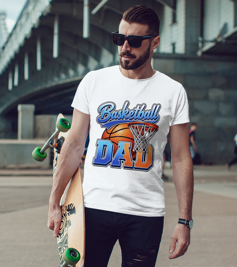 Basketball Dad Father Hoops Sports Fan Basketball Gift Dad T-Shirt