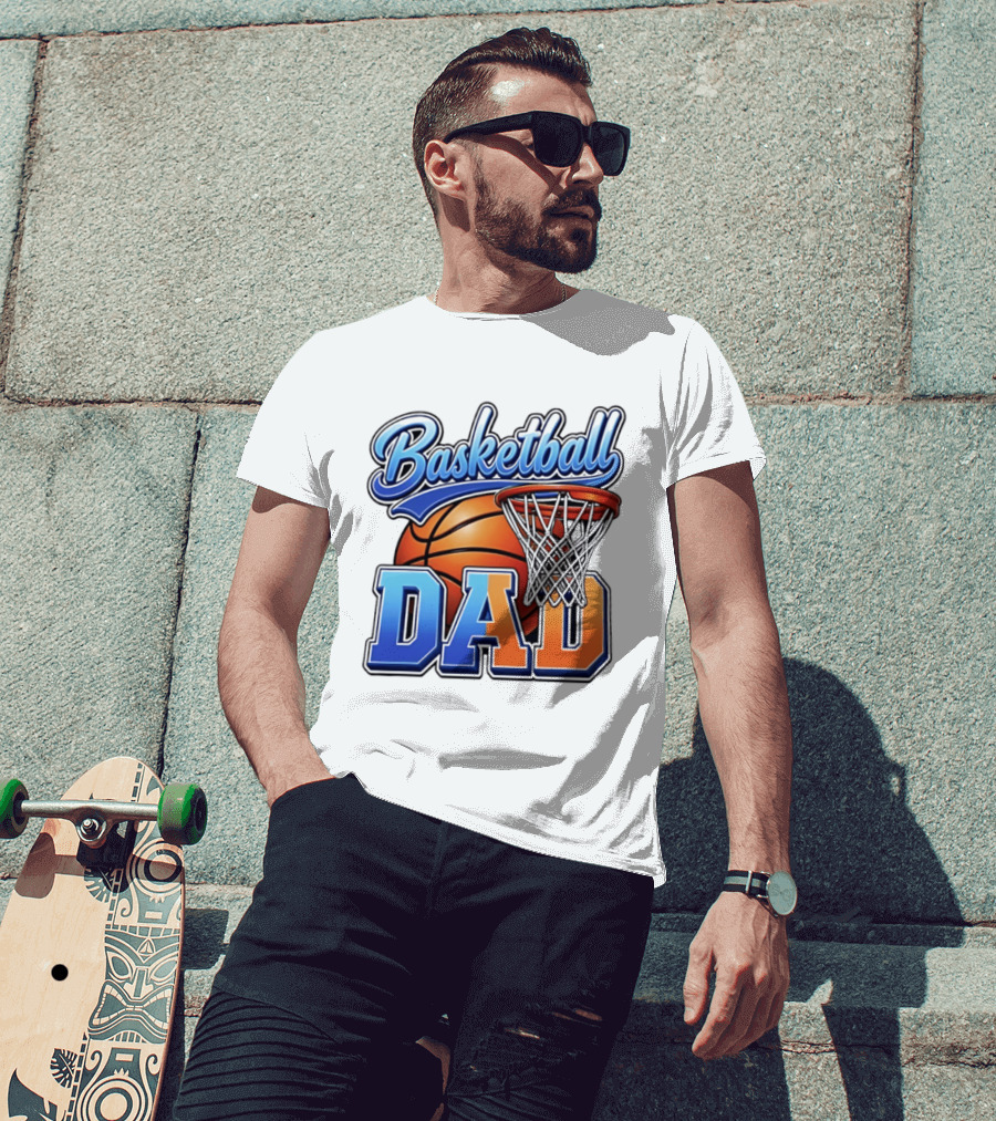 Basketball Dad Father Hoops Sports Fan Basketball Gift Dad T-Shirt