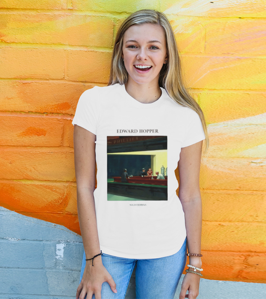Edward Hopper Nighthawks Phillies Painting T-Shirt
