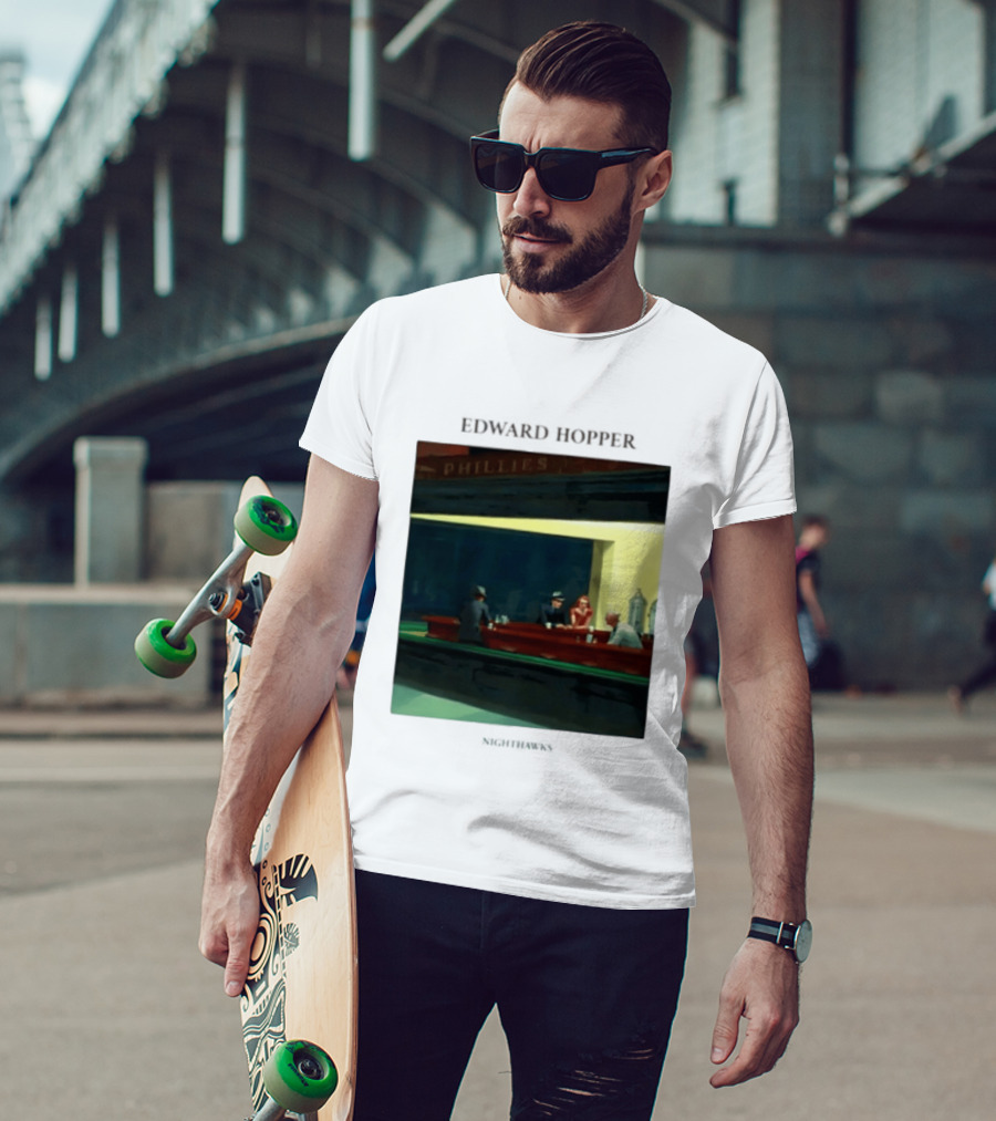 Edward Hopper Nighthawks Phillies Painting T-Shirt