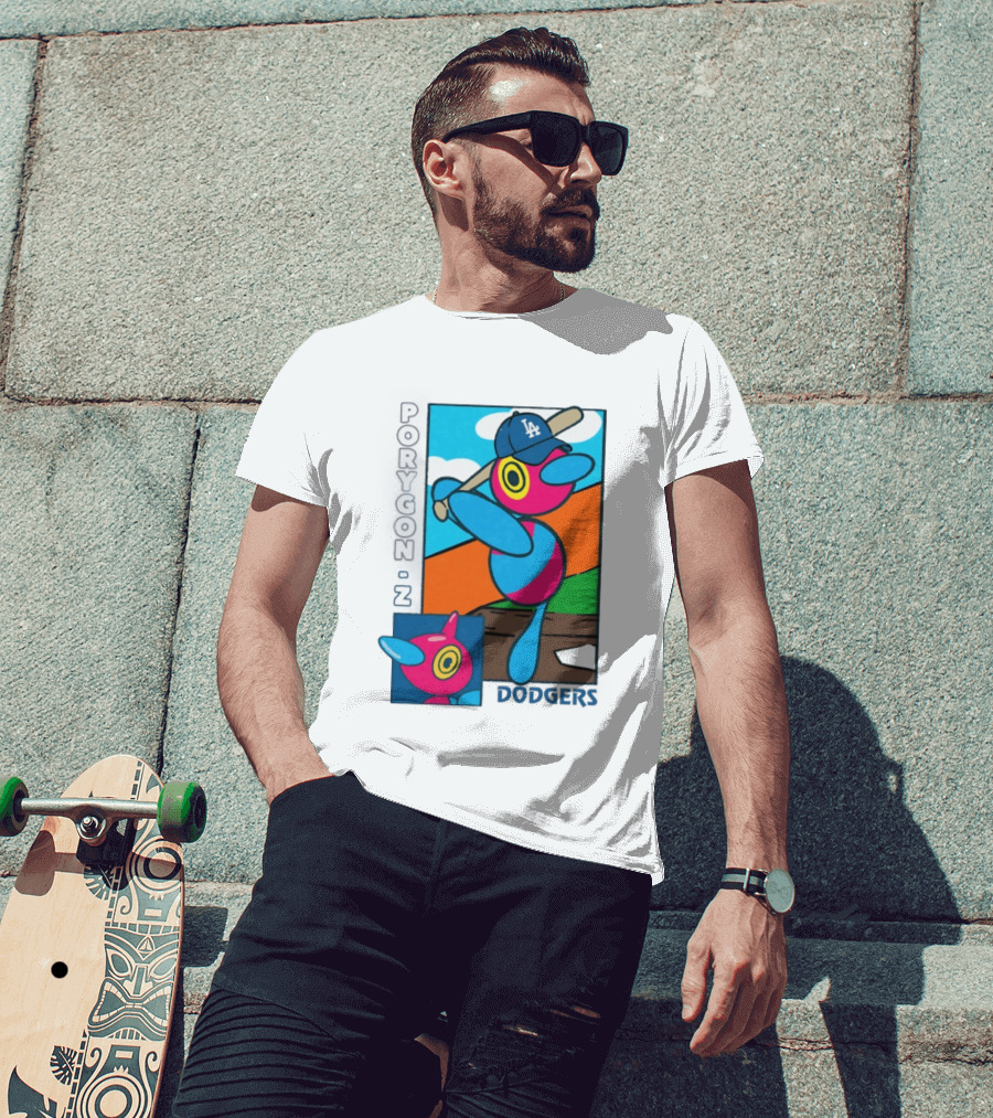 Porygon Z Los Angeles Dodgers Baseball Pokémon T-Shirt
