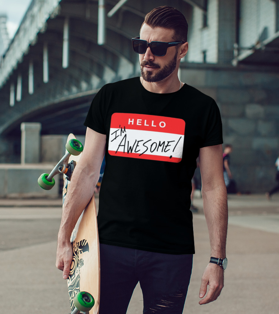The Miz WWE Hello I'm Awesome Badge Стicker T-Shirt