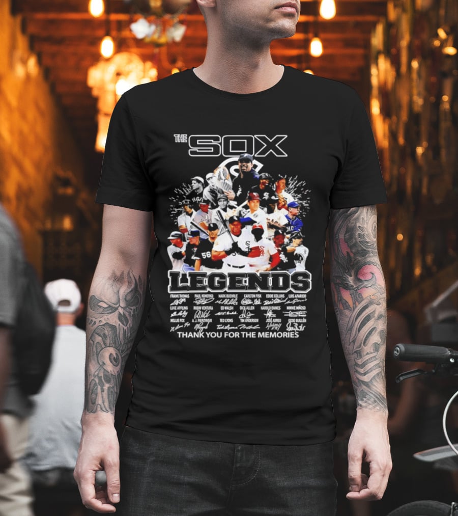 The Sox Legends Chicago White Sox Thank You For The Memories MLB Signatures T-Shirt