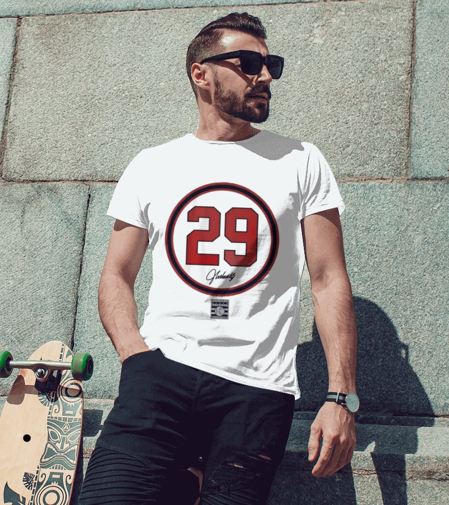 John Smoltz 29 Signature Red Circle T-Shirt