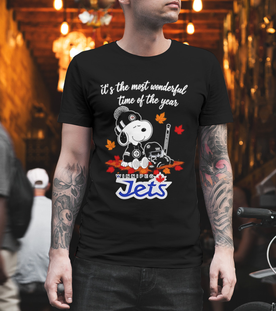 Winnipeg Jets Snoopy It's The Most Wonderful Time Of The Year 2026 T-Shirt