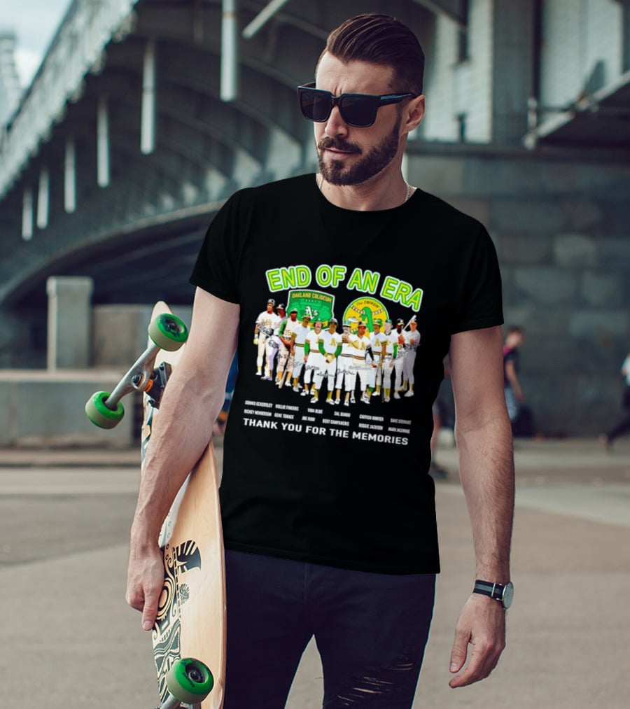 Oakland Athletics End Of An Era Oakland Coliseum A's Logo Thank You For The Memories T-Shirt