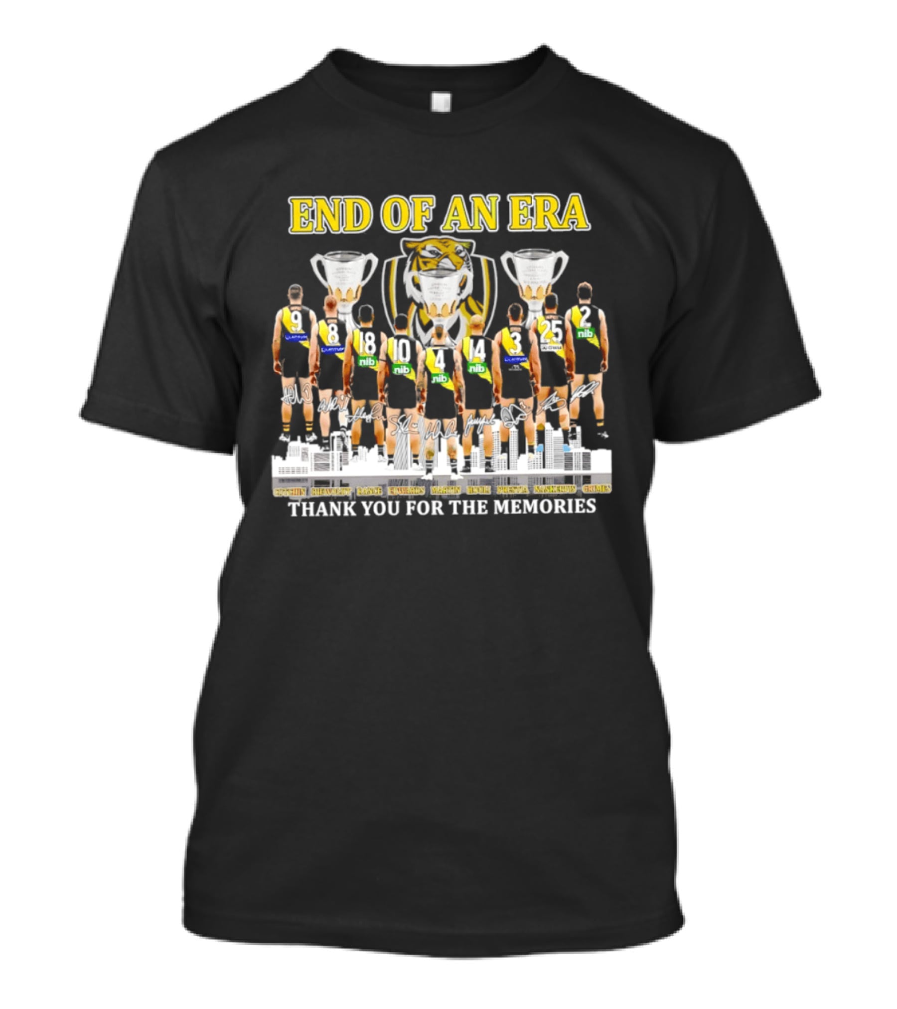 End Of An Era Richmond Tigers Thank You For The Memories T-Shirt