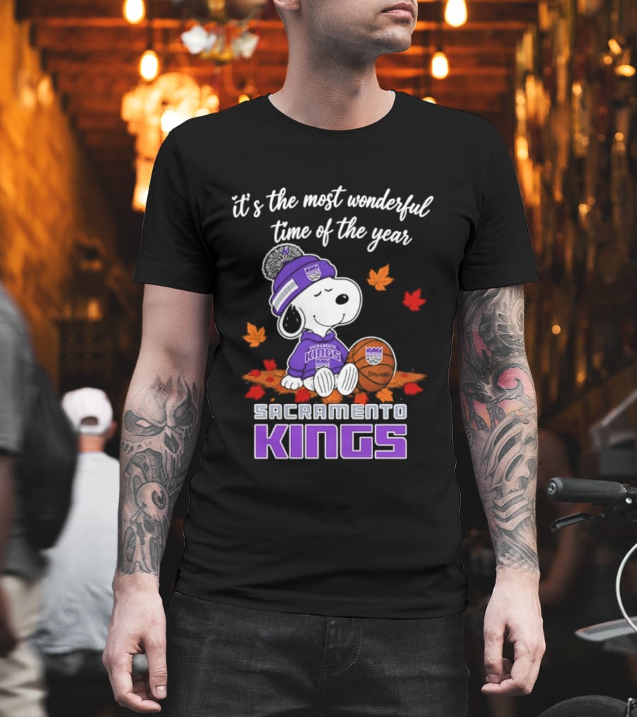 Sacramento Kings Snoopy Halloween It's The Most Wonderful Time Of The Year T-Shirt