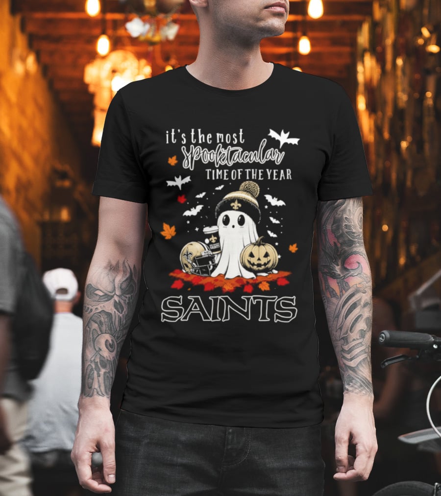 New Orleans Saints Halloween Ghost 2026 It's The Most Spooktacular Time Of The Year T-Shirt