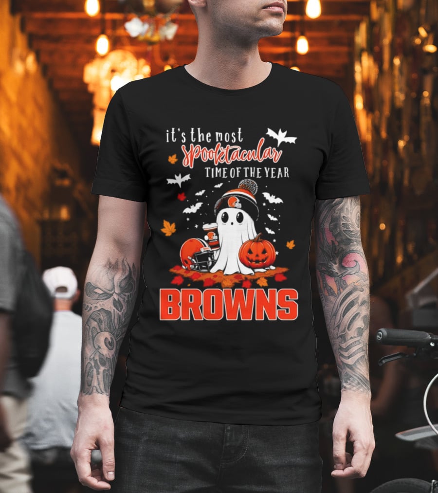 Cleveland Browns Spooktacular Halloween Ghost Time Of The Year T-Shirt