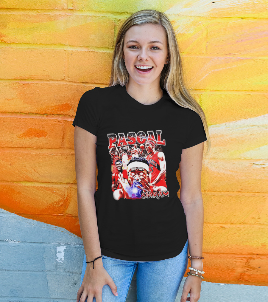 Pascal Siakam Toronto Raptors Thunder Eyes Basketball Player Action Collage T-Shirt