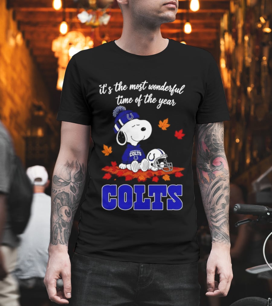 It's The Most Wonderful Time Of The Year Colts Snoopy Fall Halloween T-Shirt