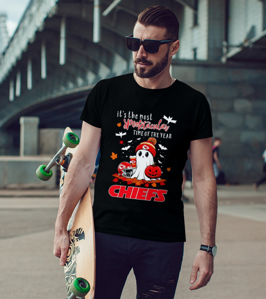 Kansas City Chiefs Halloween Ghost It's The Most Spooktacular Time Of The Year 2026 T-Shirt