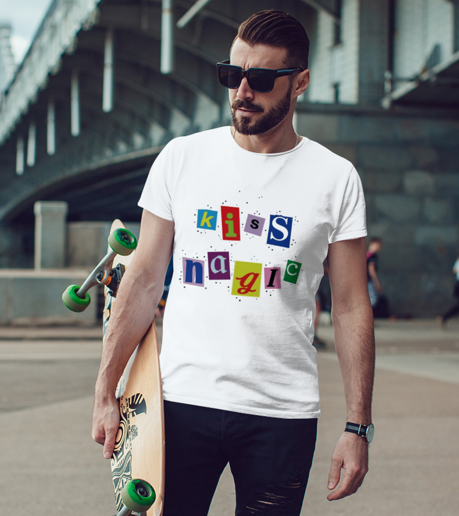Maisie Williams Kiss Magic Typography Collage T-Shirt
