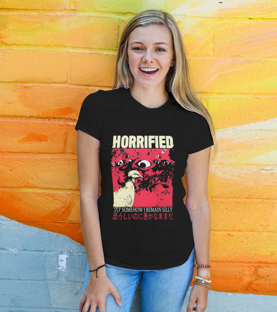 Horrified Pigeon Yet Somehow I Remain Silly Japanese T-Shirt