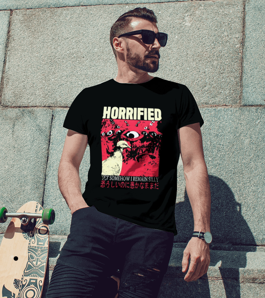 Horrified Pigeon Yet Somehow I Remain Silly Japanese T-Shirt