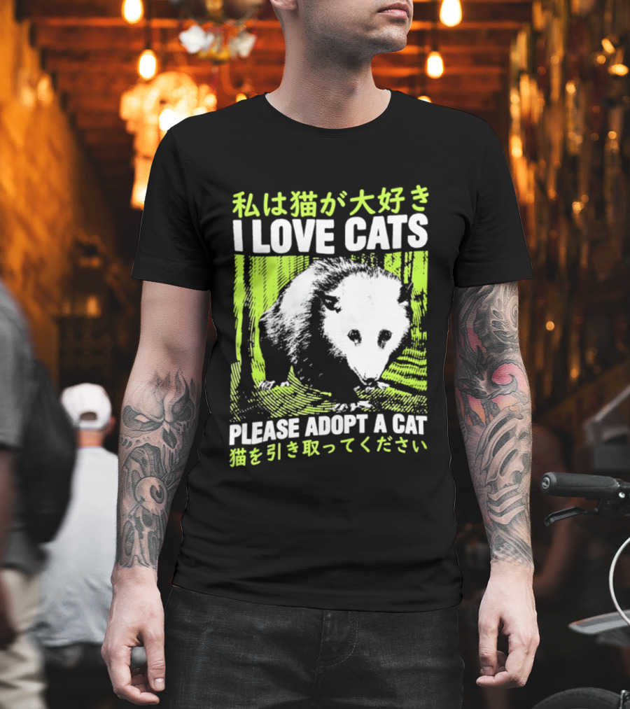 I Love Cats Please Adopt A Cat T-Shirt
