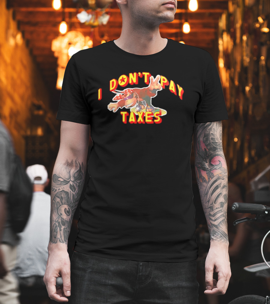 I Don't Pay Taxes Cool Monkey With Peace Sign T-Shirt