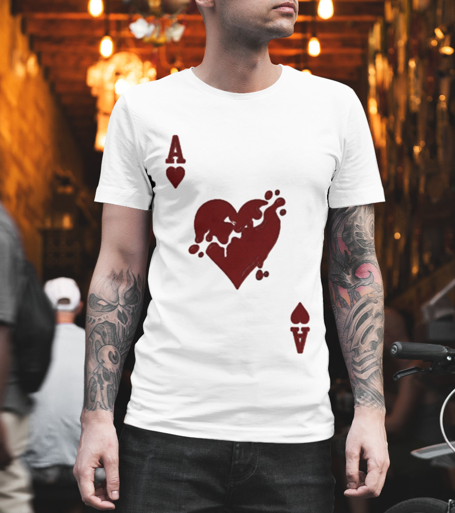 Ace Of Hearts Melting Card Visual T-Shirt