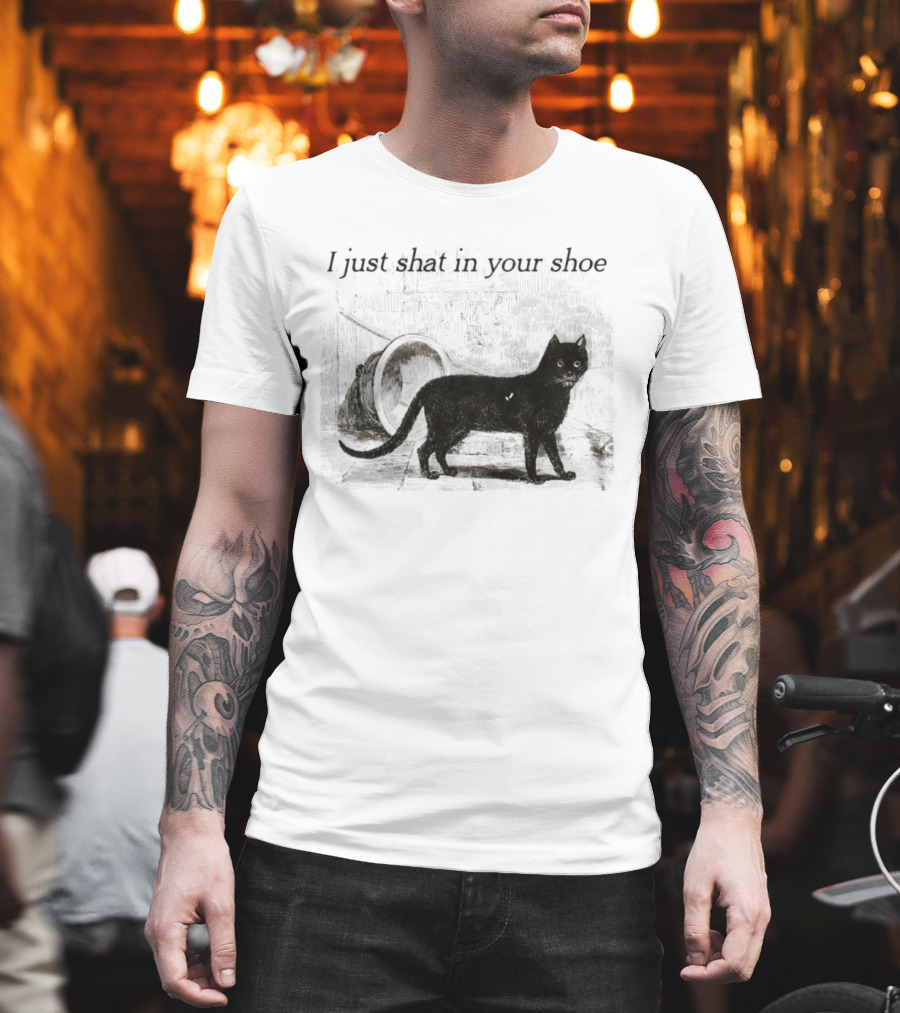 Cat I Just Shat In Your Shoe Silhouette And Litter Box T-Shirt