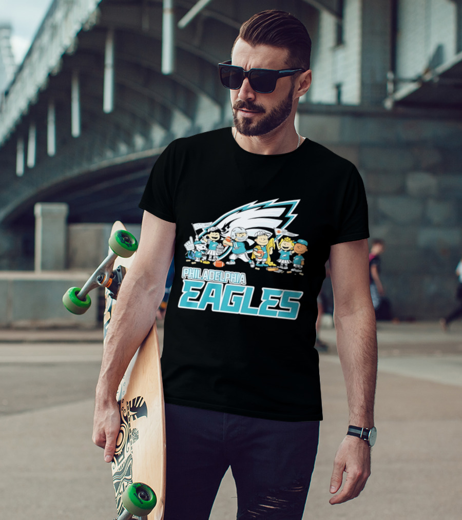 Peanuts Philadelphia Eagles Characters NFL Collaboration T-Shirt