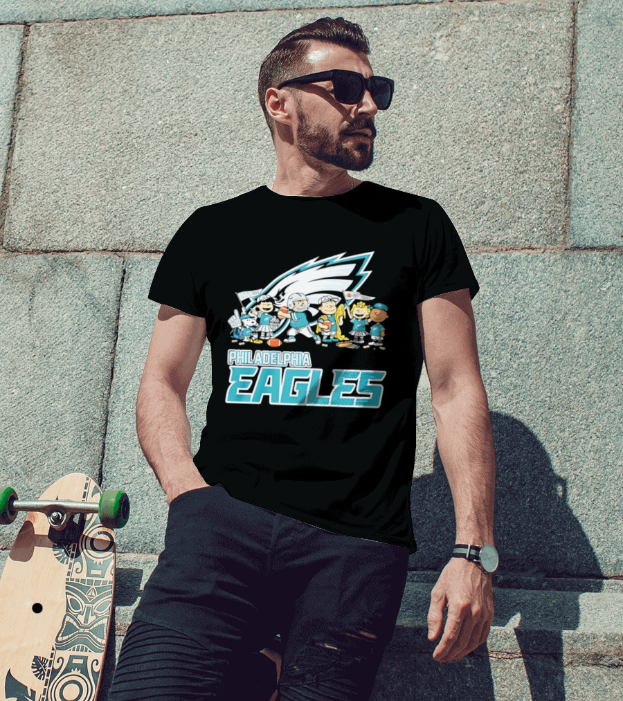 Peanuts Philadelphia Eagles Characters NFL Collaboration T-Shirt