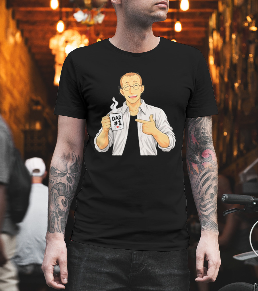 Shou Tucker Dad #1 Anime Character Holding A Cup T-Shirt