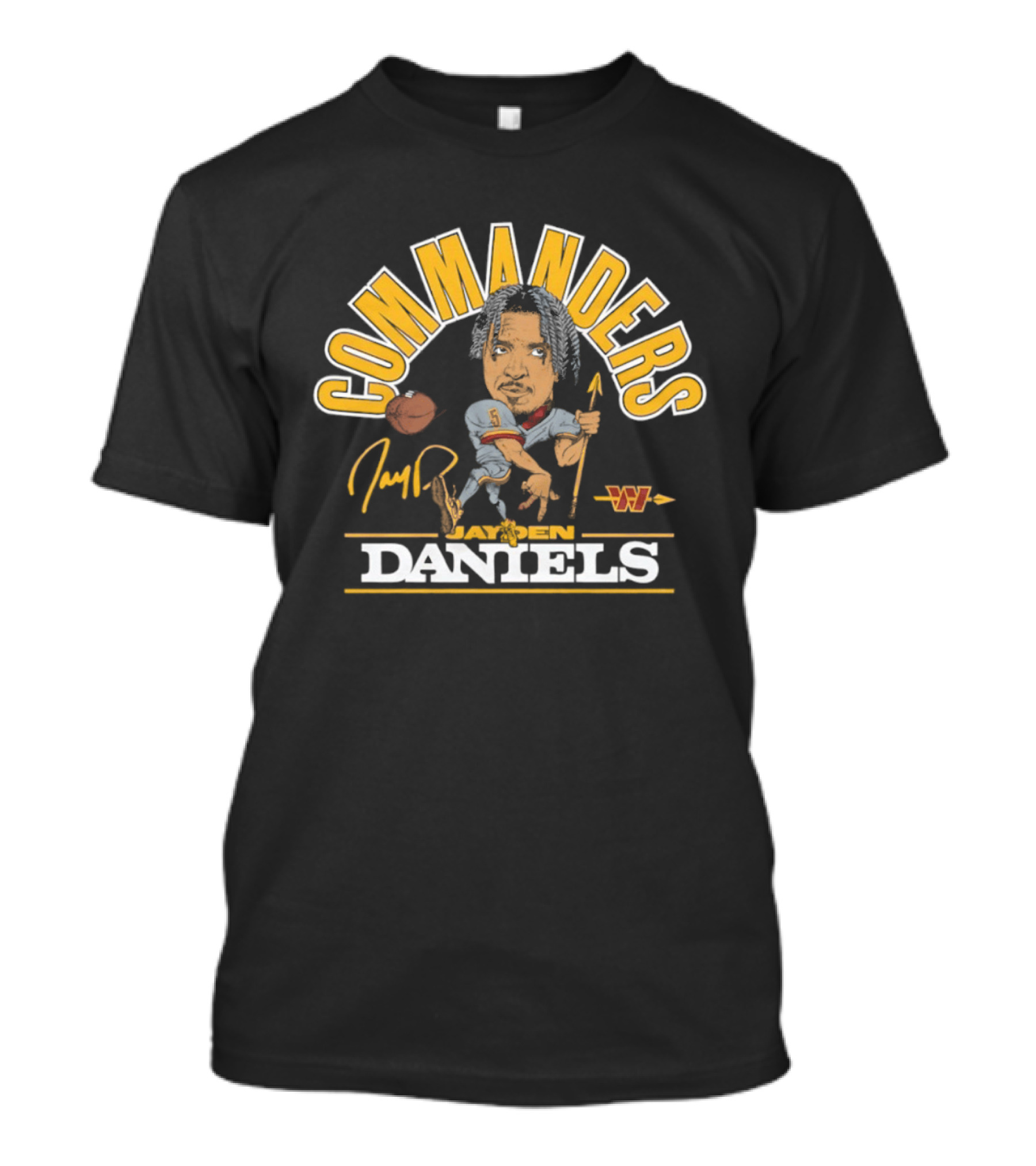 Washington Commanders Football Jayden Daniels Caricature T-Shirt