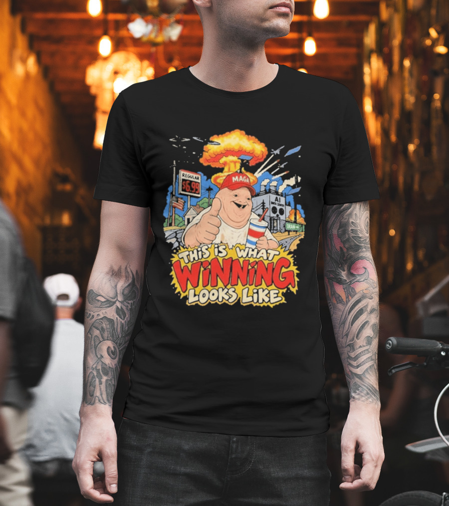 MAGA Wojak This Is What Winning Looks Like Explosive Parody Scene T-Shirt