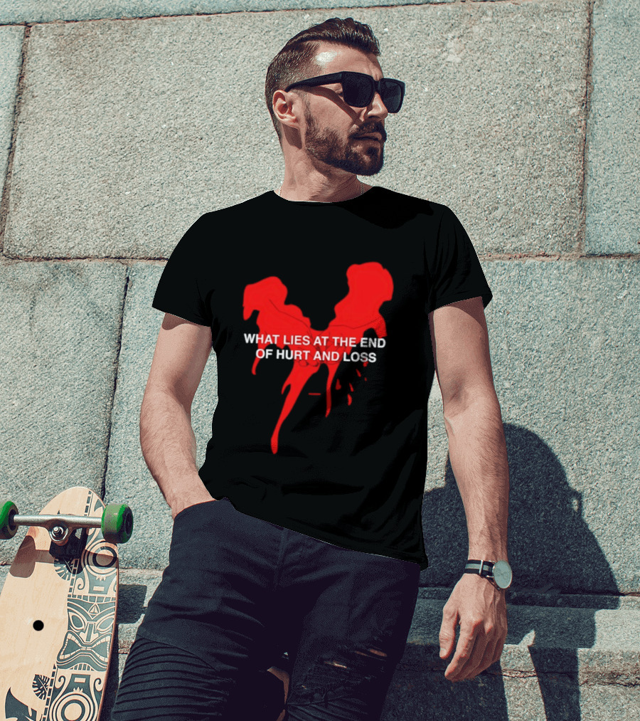 What Lies At The End Of Hurt And Loss Red Dripping Heart T-Shirt