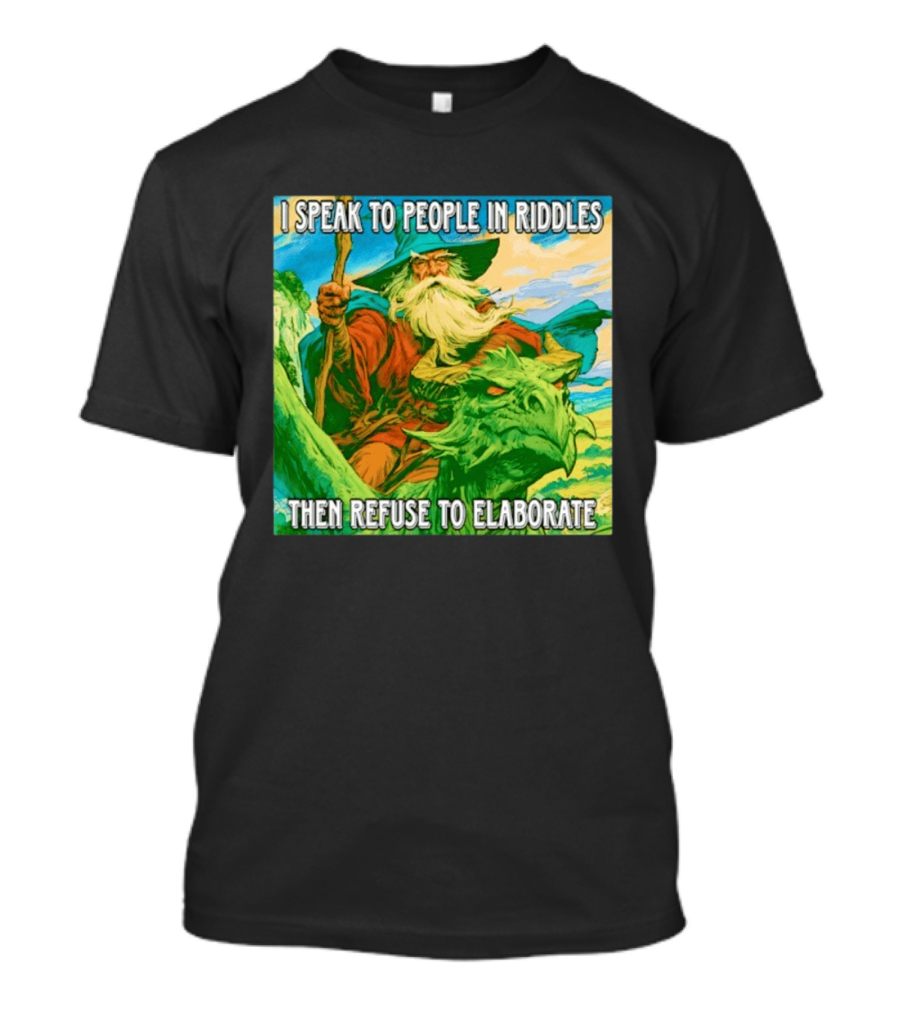 Nice Wizard I Speak To People In Riddles Then Refuse To Elaborate Fantasy T-Shirt