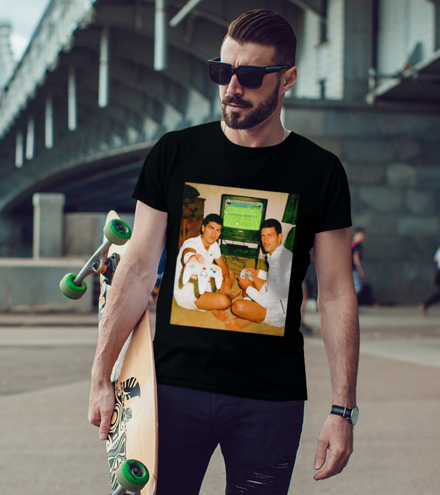Novak Djokovic Carlos Alcaraz Gaming Showdown T-Shirt