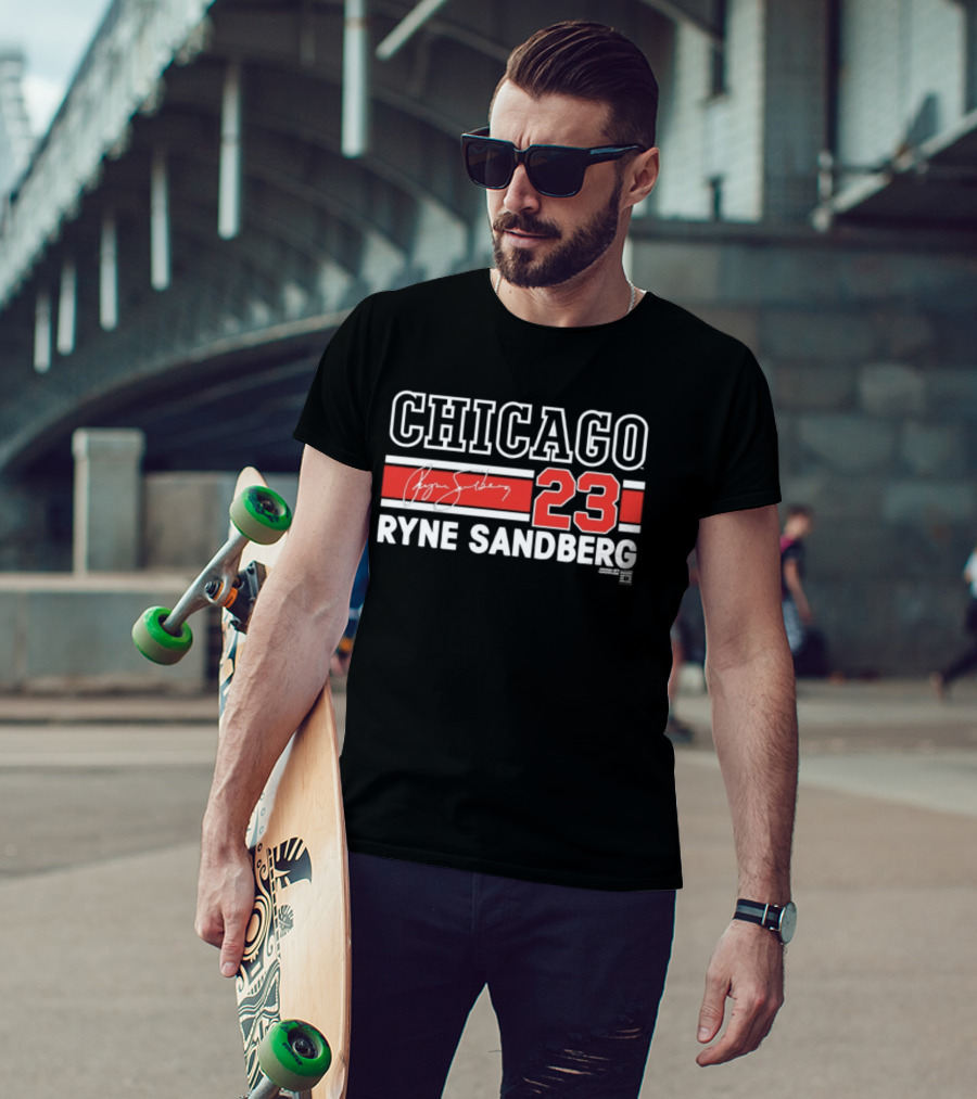 Chicago 23 Ryne Sandberg Signature Number T-Shirt