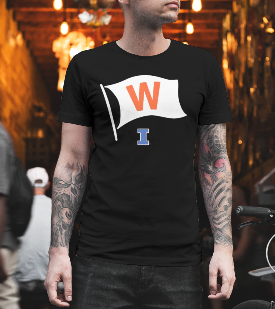 Illinois Fighting Illini Football Fly The W Flag Waving Victory T-Shirt
