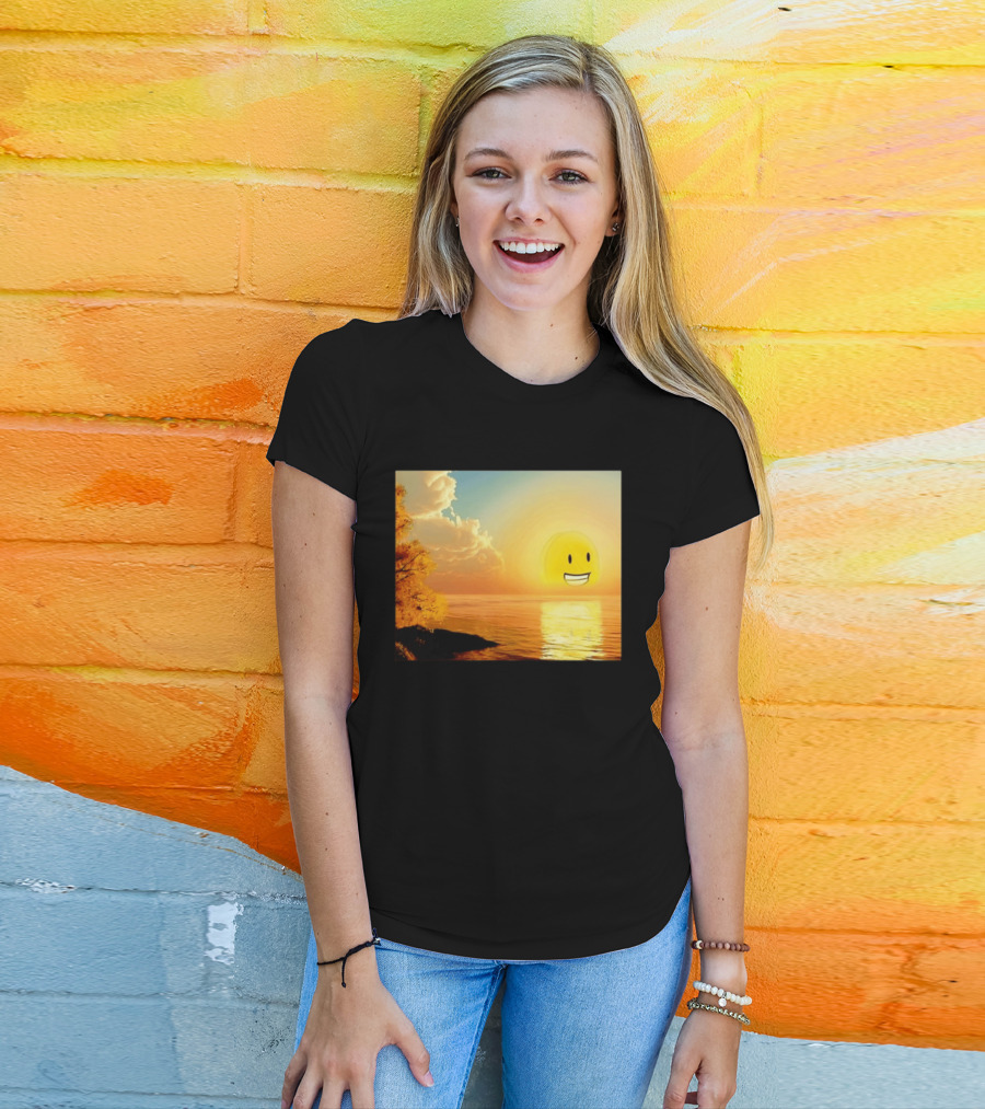 Golden Coin Face Sunset Over Water Inspired By Battle For Dream Island T-Shirt
