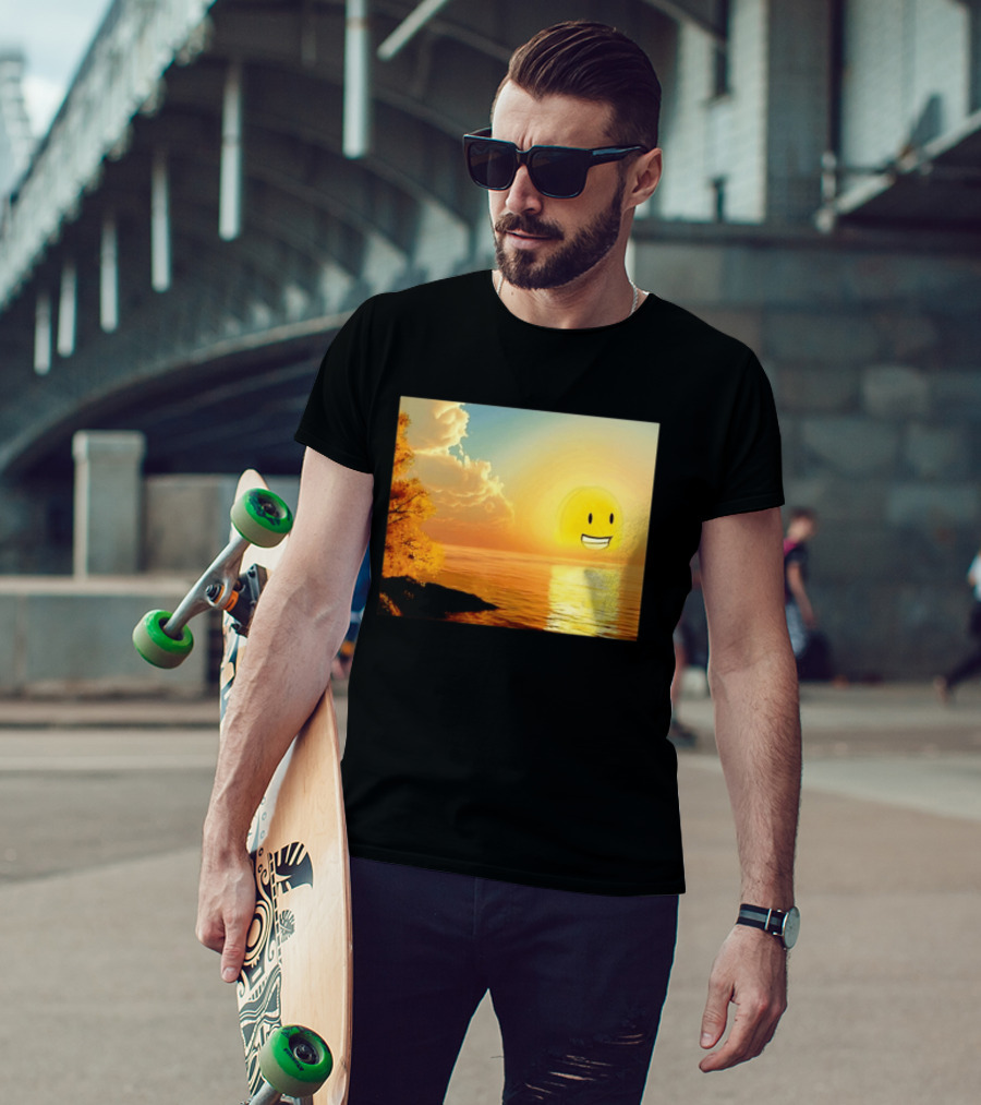 Golden Coin Face Sunset Over Water Inspired By Battle For Dream Island T-Shirt