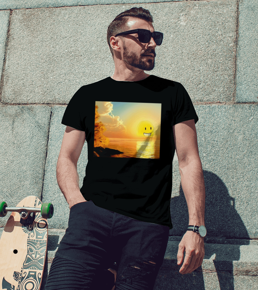 Golden Coin Face Sunset Over Water Inspired By Battle For Dream Island T-Shirt