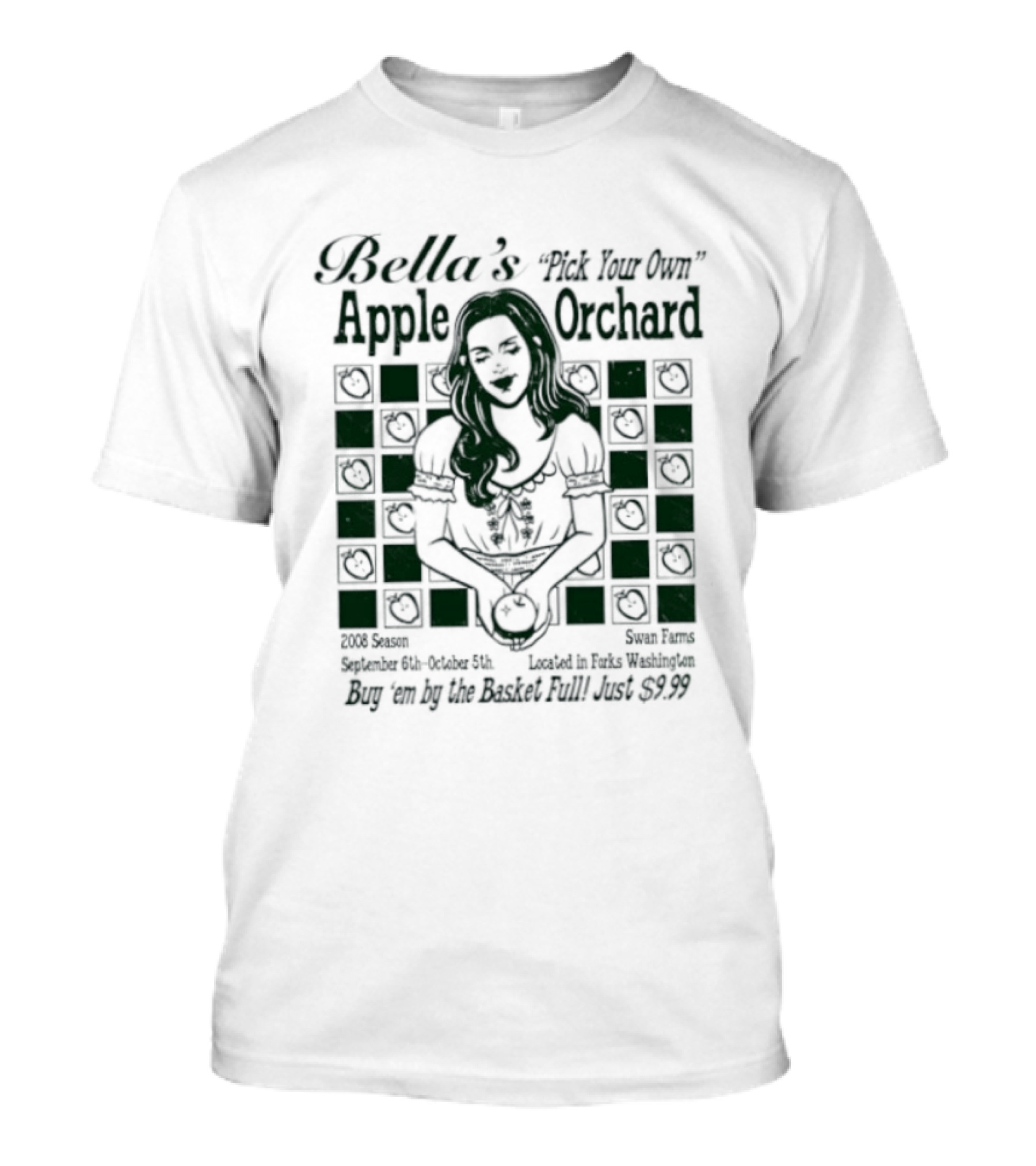 Bella's Pick Your Own Apple Orchard Swan Farms Forks Washington Twilight T-Shirt