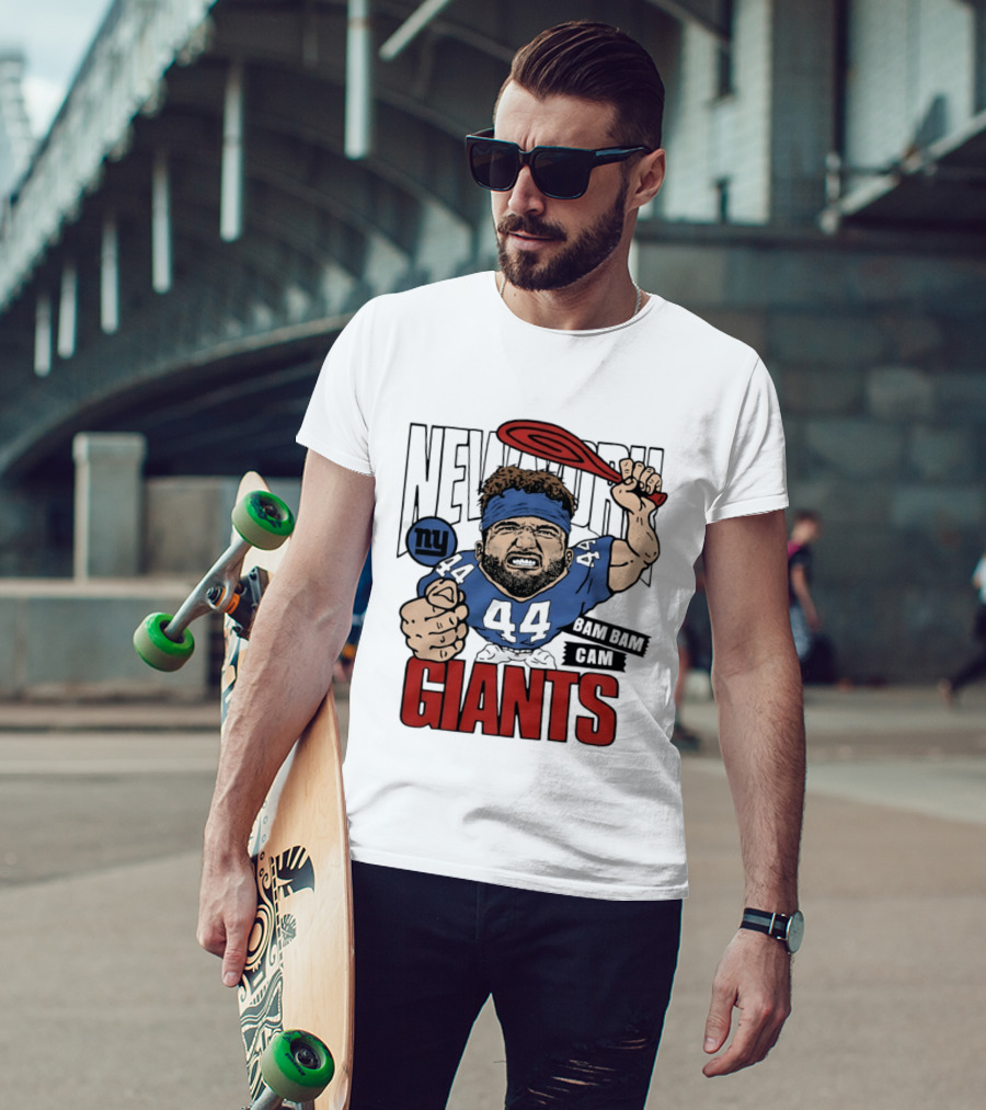 New York Giants Bam Bam Cam 44 Caricature Football ан T-Shirt