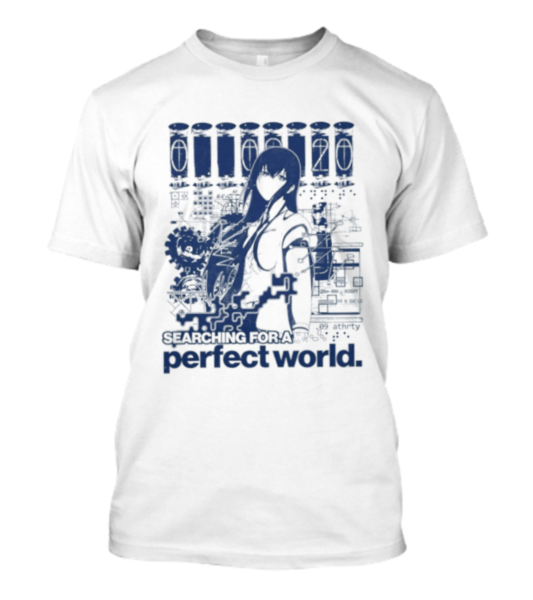 Steins Gate Kurisu Makise Searching For A Perfect World T-Shirt
