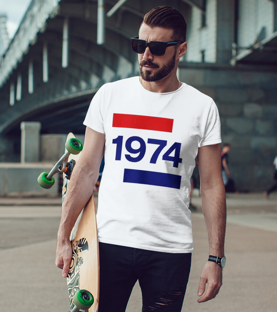 Chris Martin 1974 Vintage Blue And Red Stripes T-Shirt