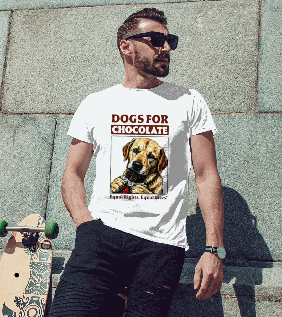 Dogs For Chocolate Equal Rights Equal Bites Retriever Chocolate Bar T-Shirt
