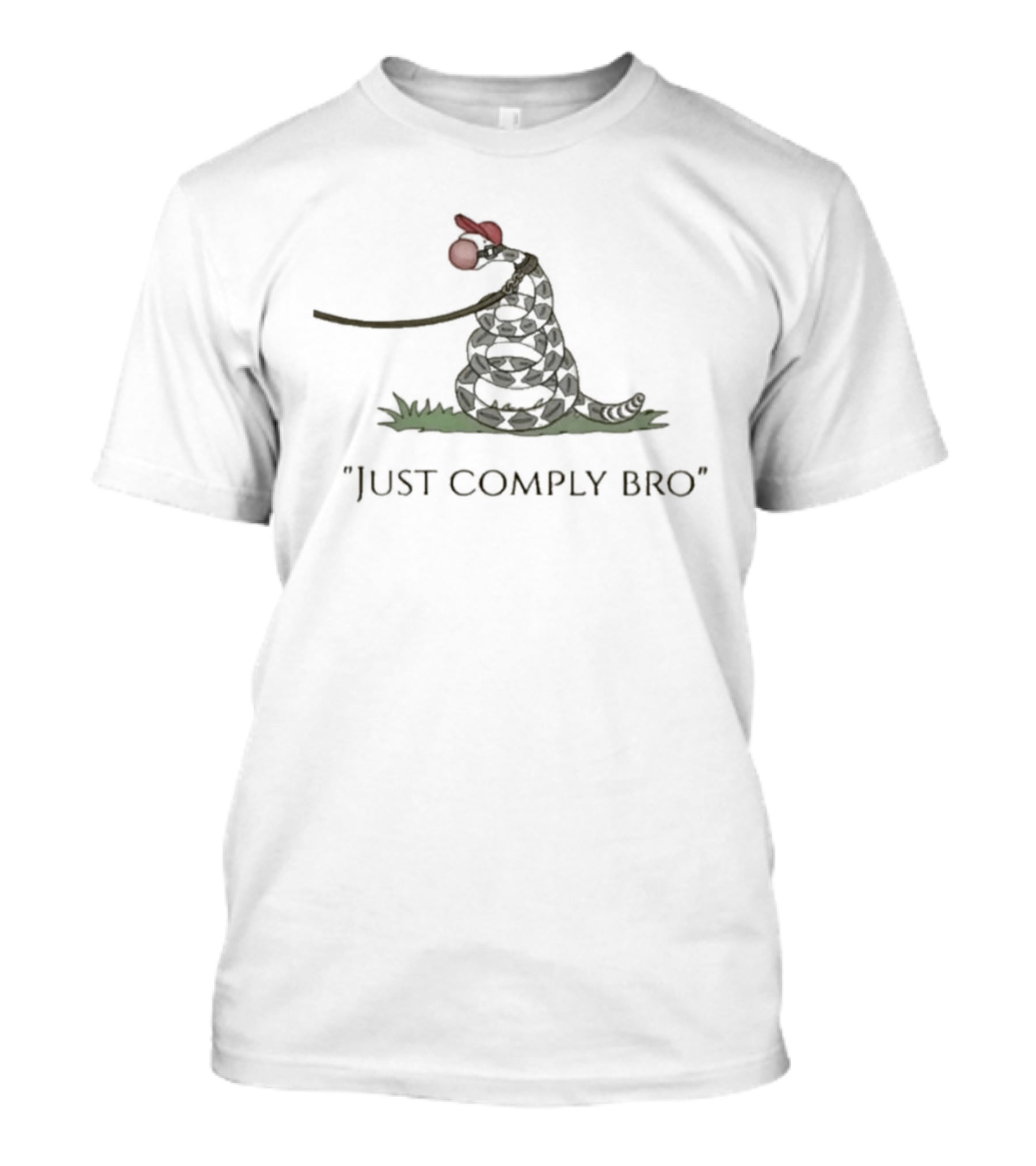 Snake Just Comply Bro Whimsical Red Hat Snake T-Shirt