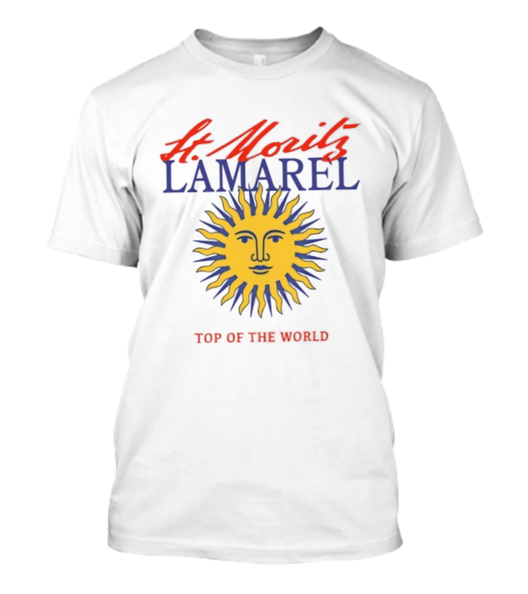 St Moritz Lamarel Sunburst Top Of The World Ski Resort T-Shirt