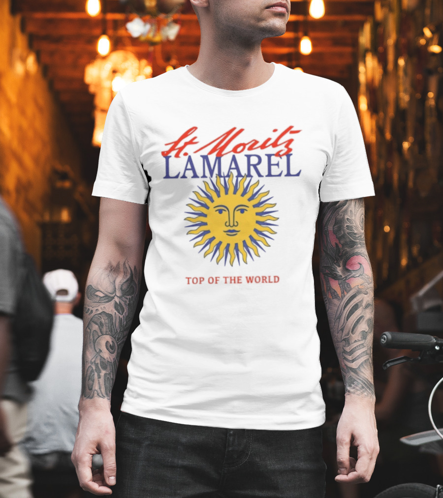St Moritz Lamarel Sunburst Top Of The World Ski Resort T-Shirt
