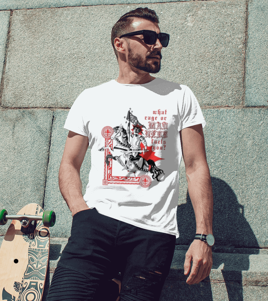 What Rage Or Madness Fuels You Knight In Red And Black T-Shirt