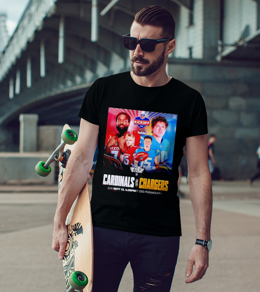 Cardinals Vs Chargers NFL Kickoff 2026 YouTube TV CBS Paramount September 13 T-Shirt